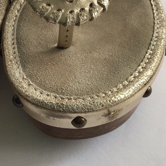 Jack Rogers Gold Platinum Wedge size 6.5 Marbella - Picture 10 of 16